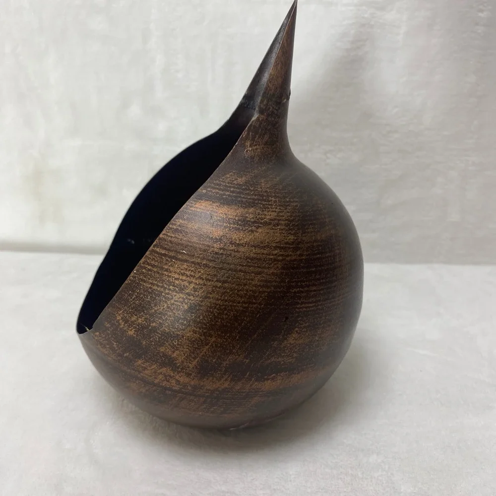 Rustic Metal Bowl Planter Catchall Dish Rustic Bronze Votive Holder‎